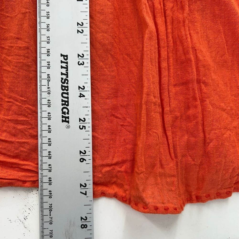 Handmade Tunic Top Womens M Orange Boho Chic Hippie Embroidered Peasant Festival - Picture 8 of 11